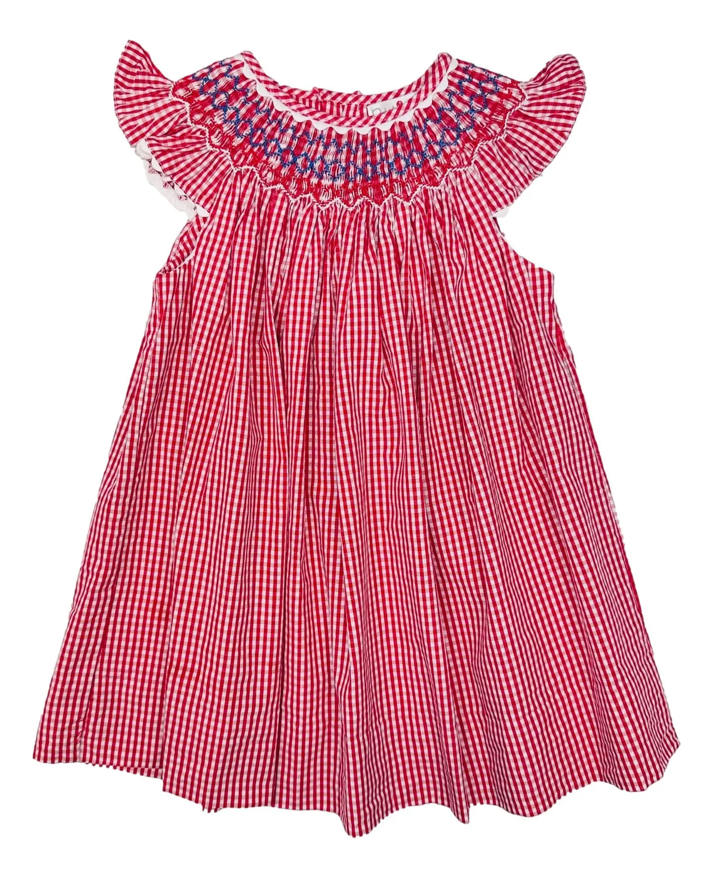 Red Gingham Angel Wing Dress