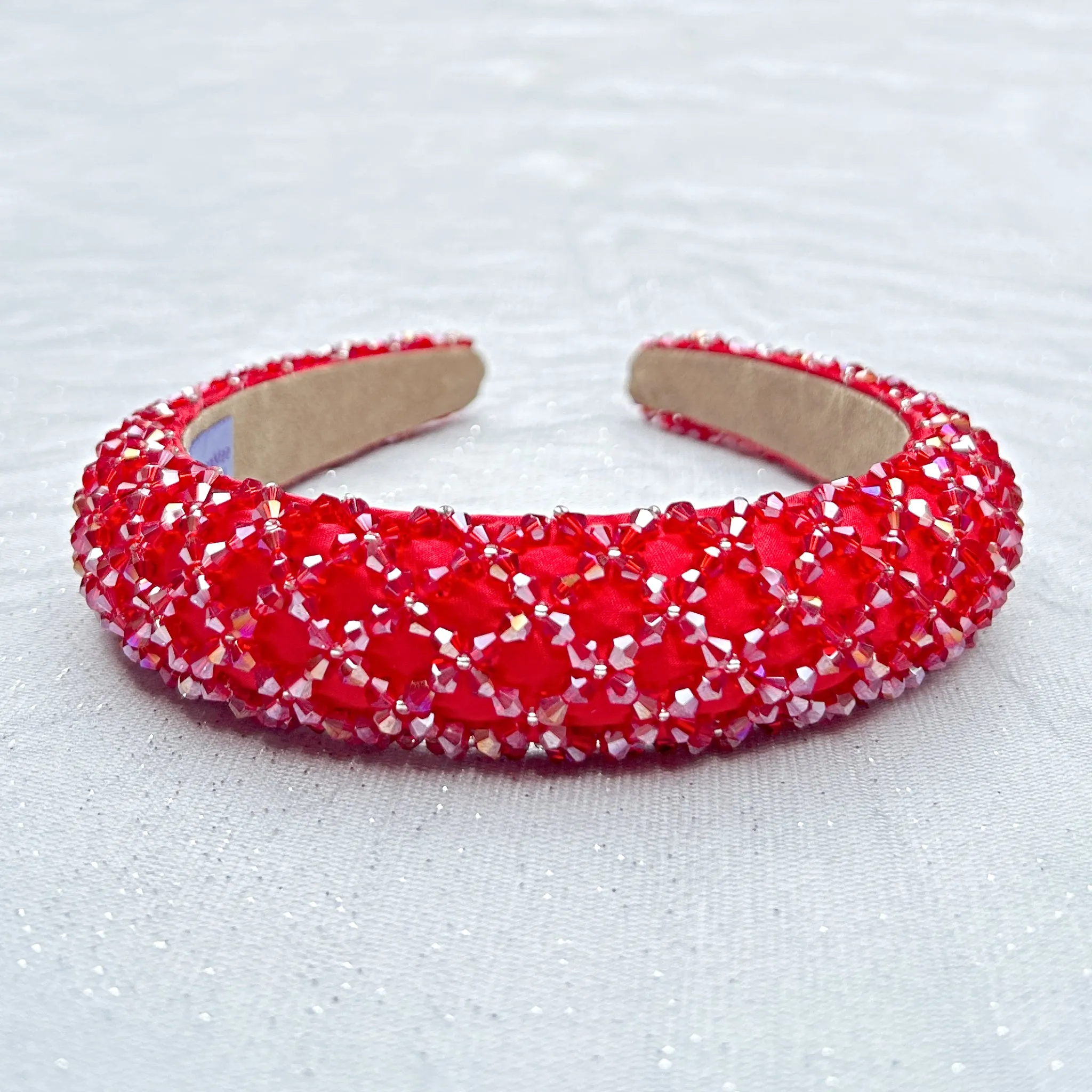 Red Headband Sparkling Headpiece Beaded