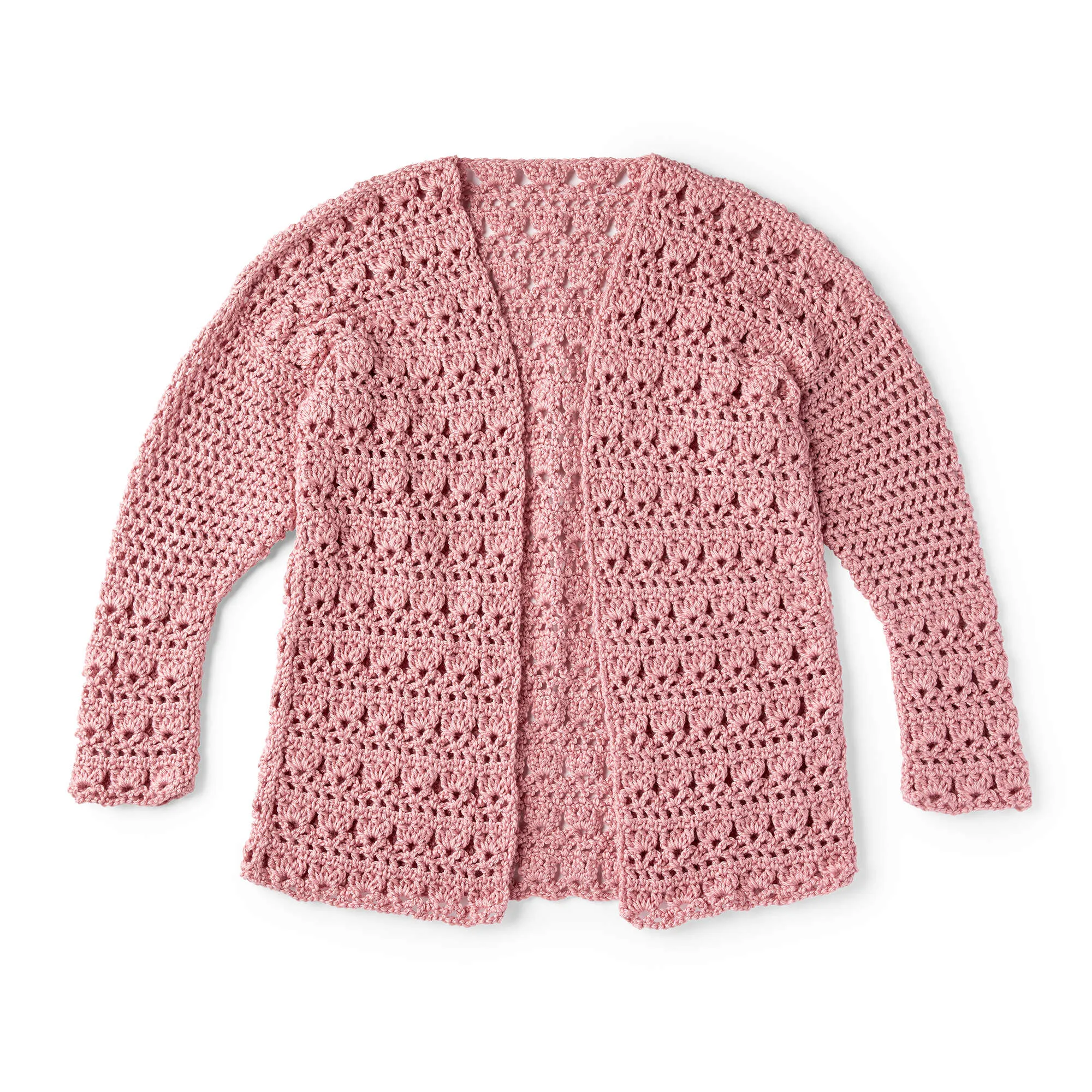 Red Heart Open Front Comfy Crochet Cardigan