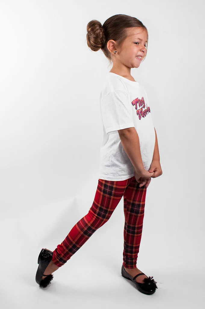 Red Plaid Kids Leggings