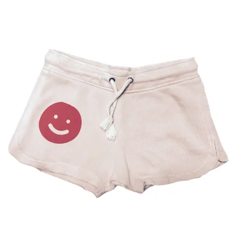 Red Smile Burnout Shorts - Pink (Sample Sale)