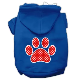 Red Swiss Dot Paw Screen Print Pet Hoodies Blue Size XXXL (20)