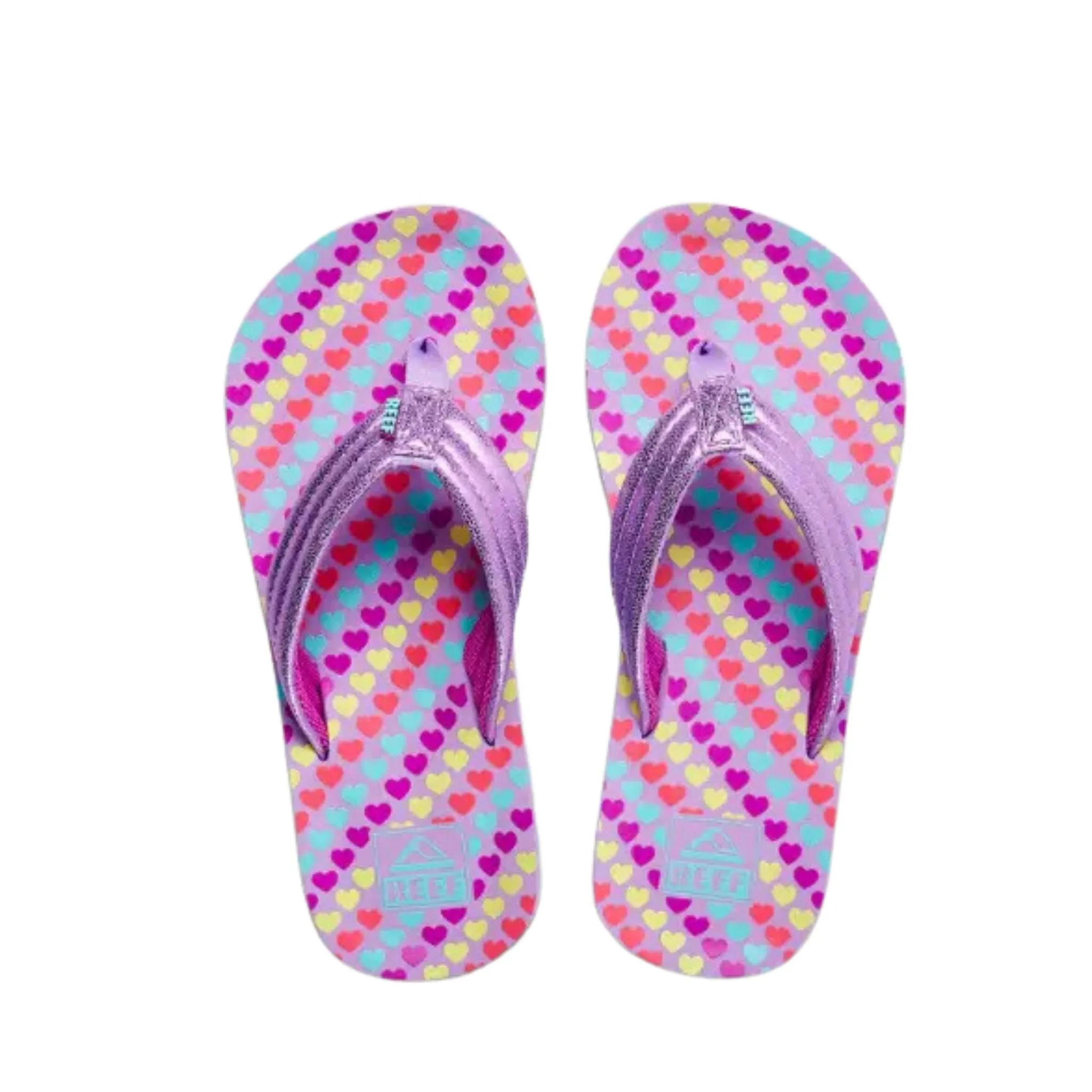 Reef Kids Ahi Flip Flop - Lavender Hearts