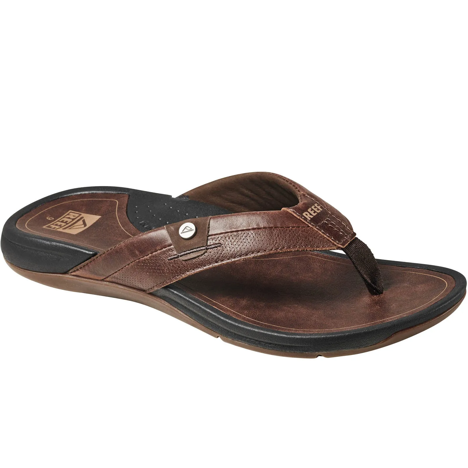 Reef Mens Pacific Leather Summer Flip Flops