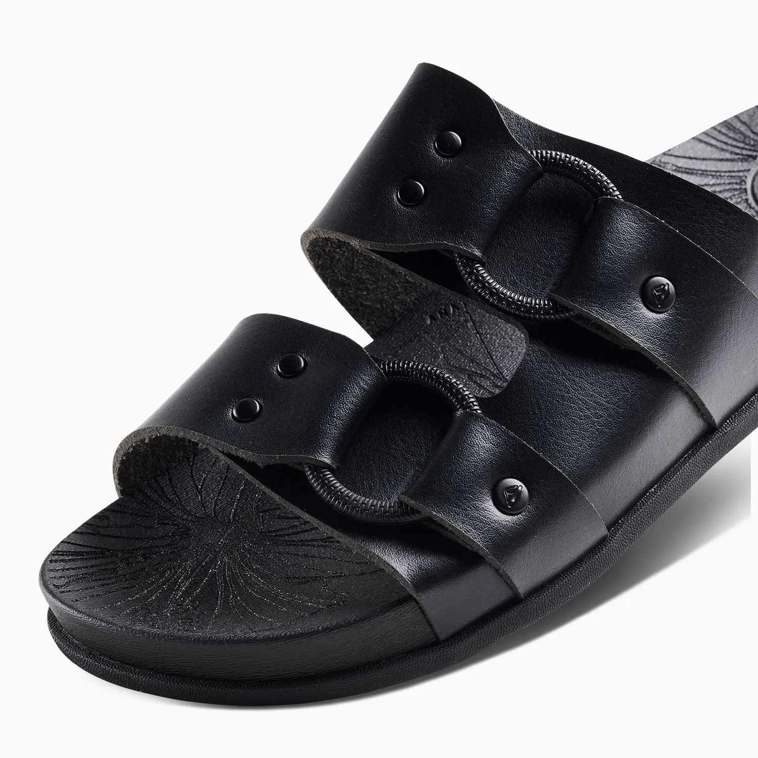 Reef Womens Cushion Vera Cruz Vegan Leather Slide Sandals