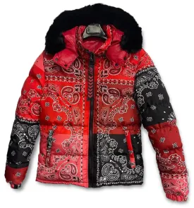 Reelistik Bandana Reversible Puffer All over Print (Red)