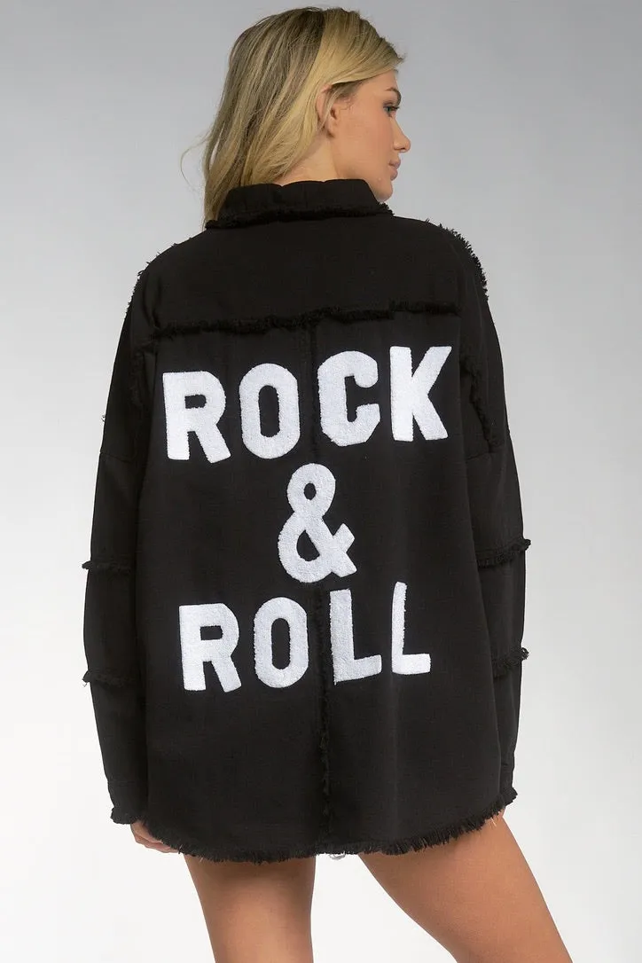 Reggie Rock & Roll Black Shacket| FINAL SALE