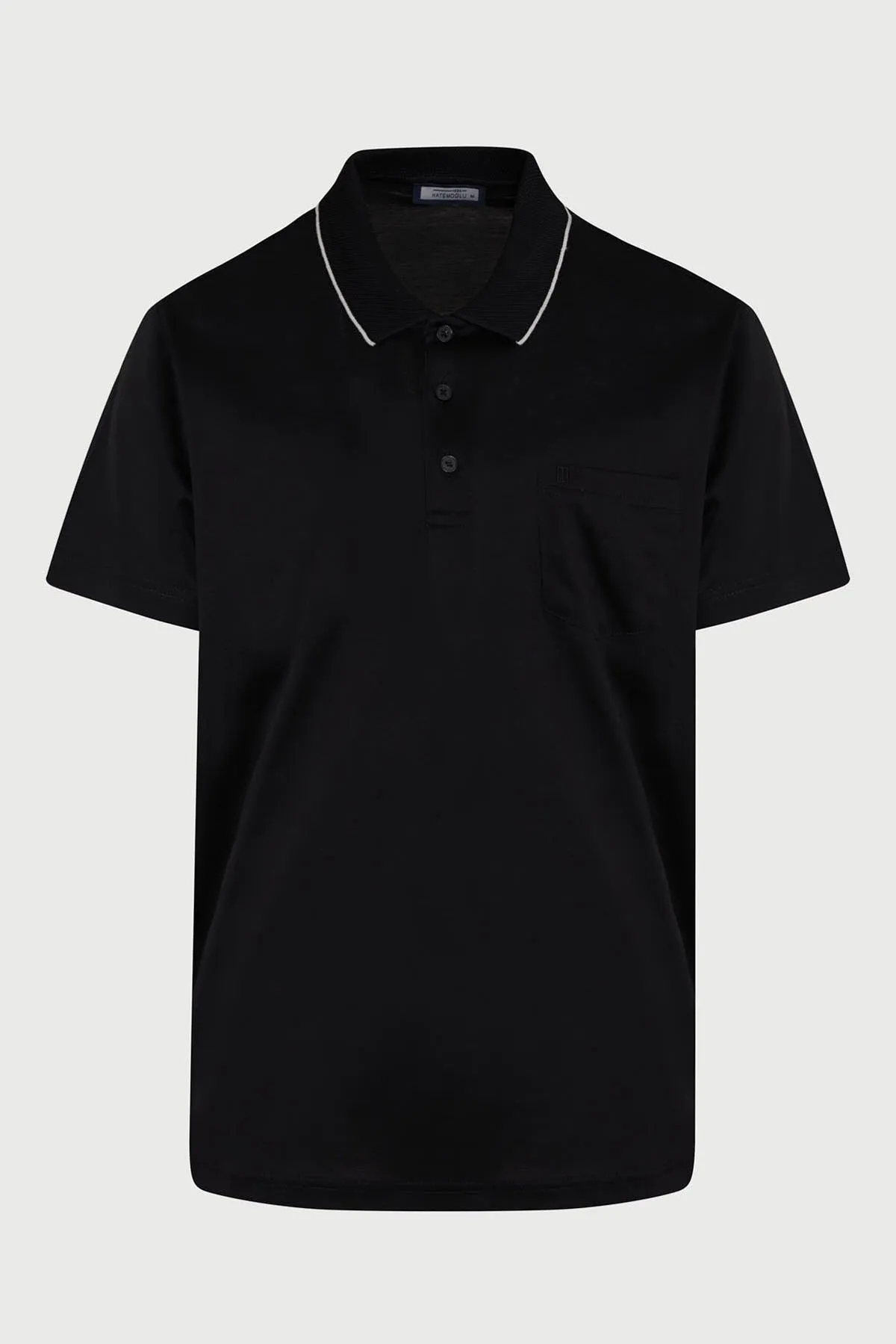 Regular Fit Black Basic Cotton Polo T-Shirt