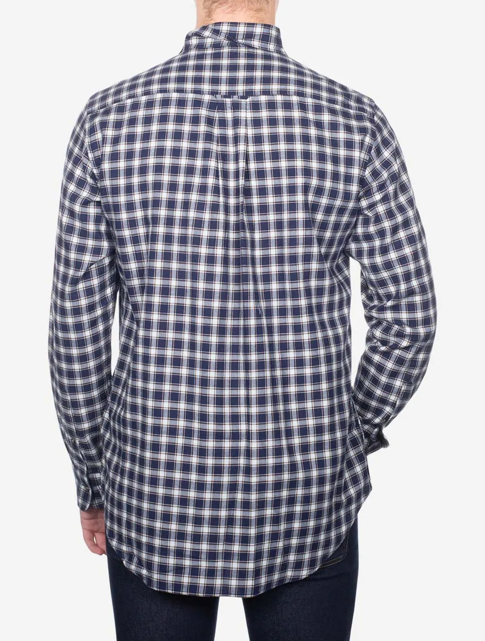 Regular Micro Tartan Flannel Shirt Classic Blue