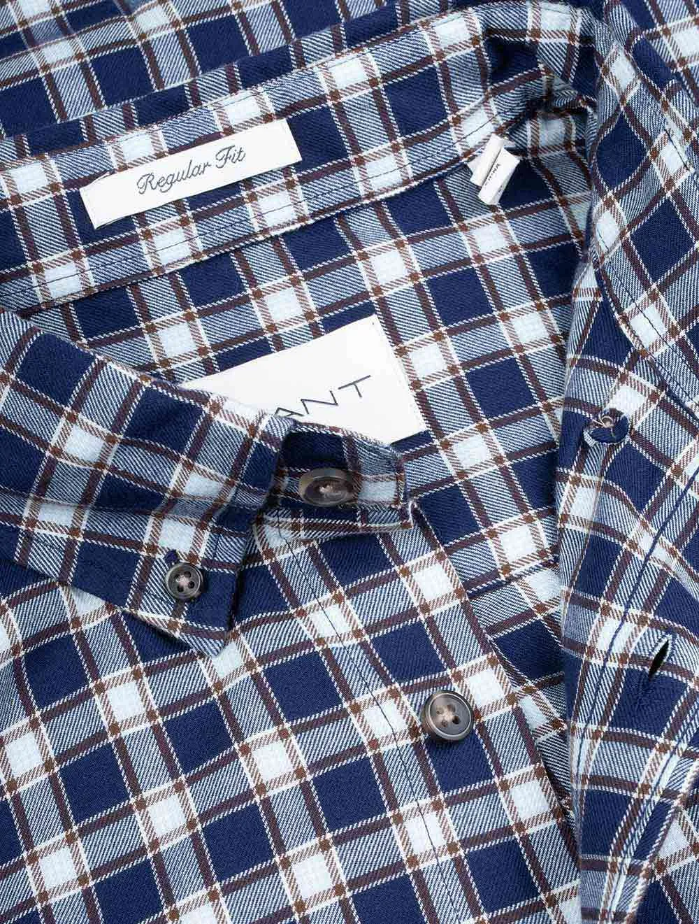 Regular Micro Tartan Flannel Shirt Classic Blue