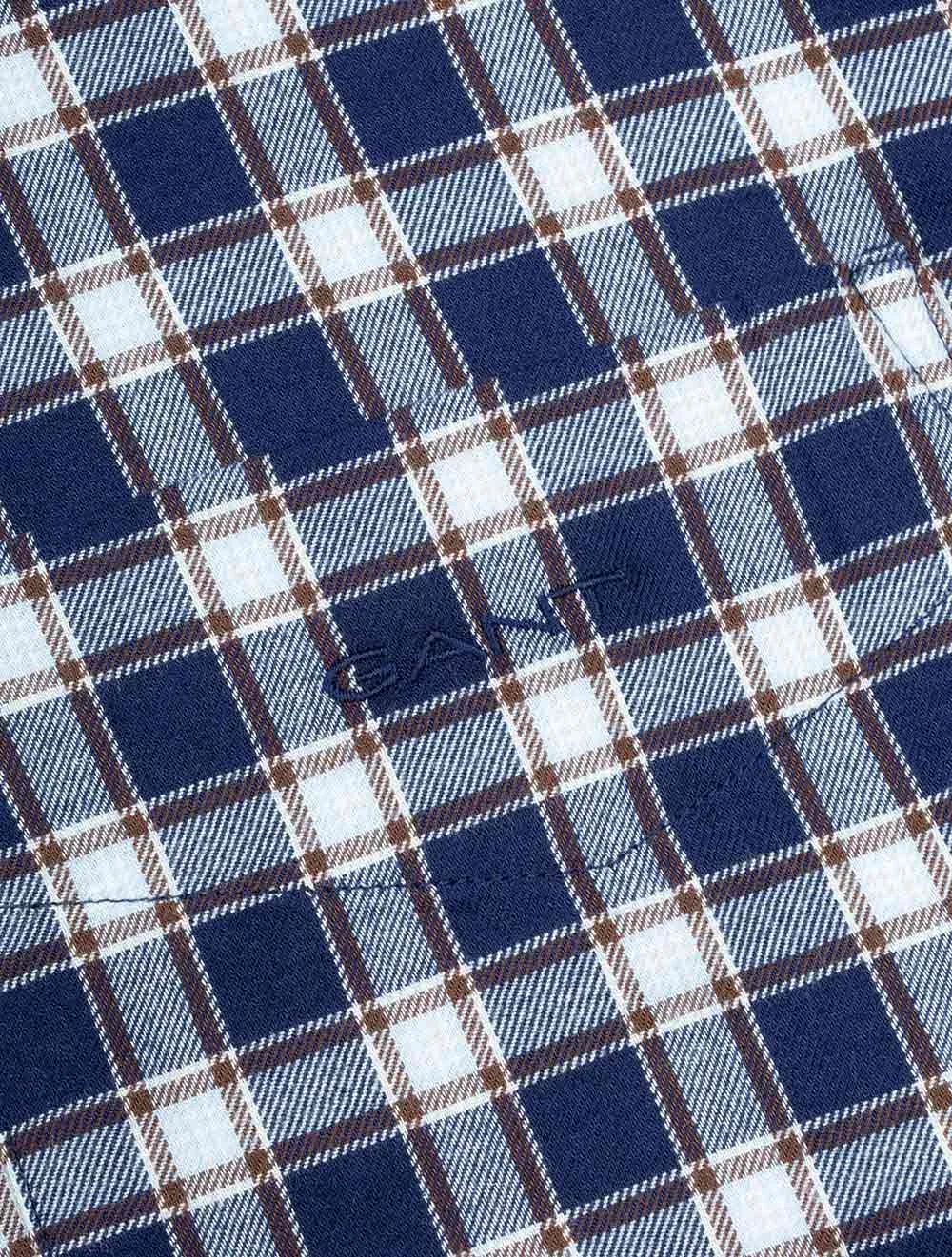 Regular Micro Tartan Flannel Shirt Classic Blue