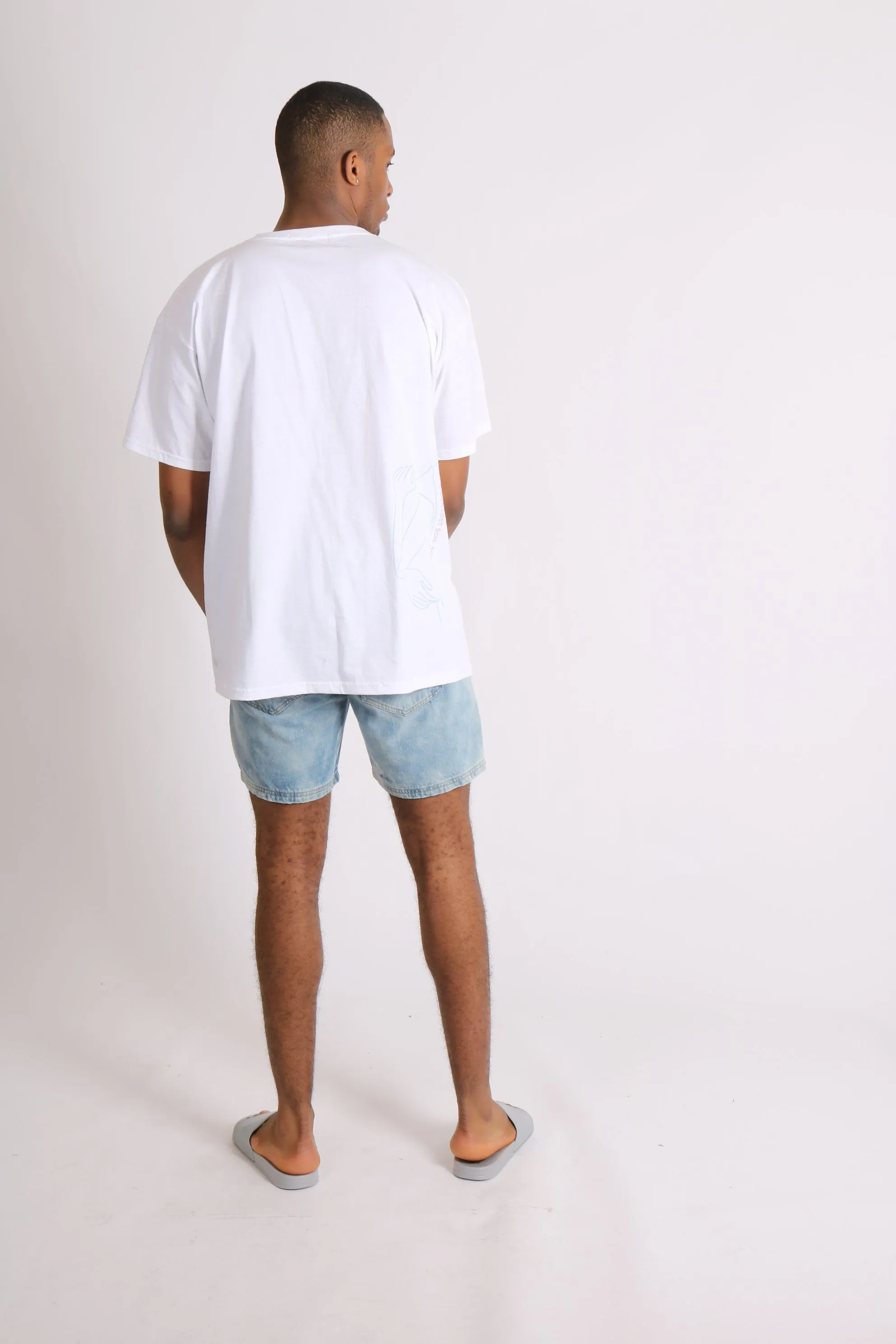 Relaxed Cloud Bleach Wash Denim Shorts