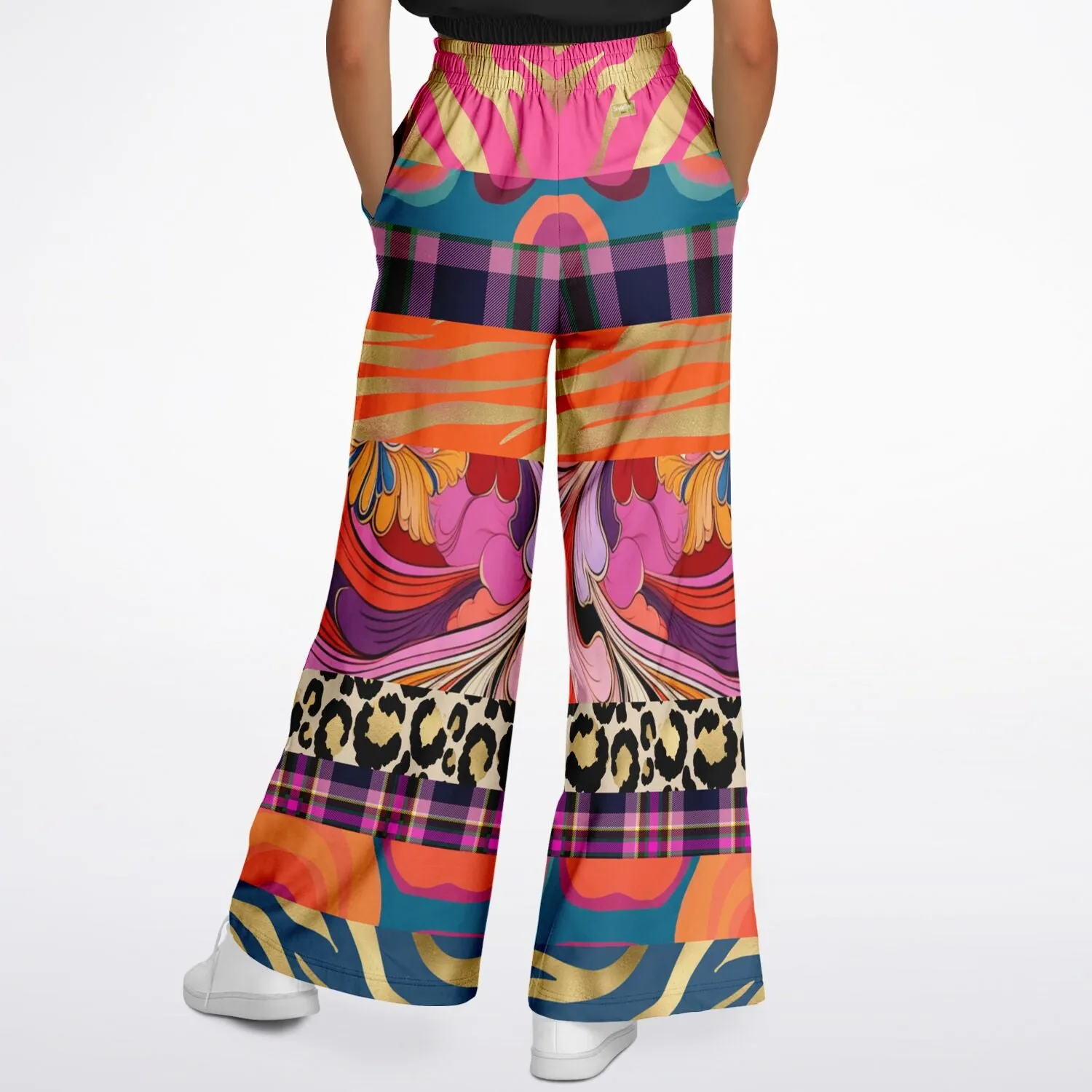 Release the Krakken Patchwork Eco-Poly Wide Leg Pants