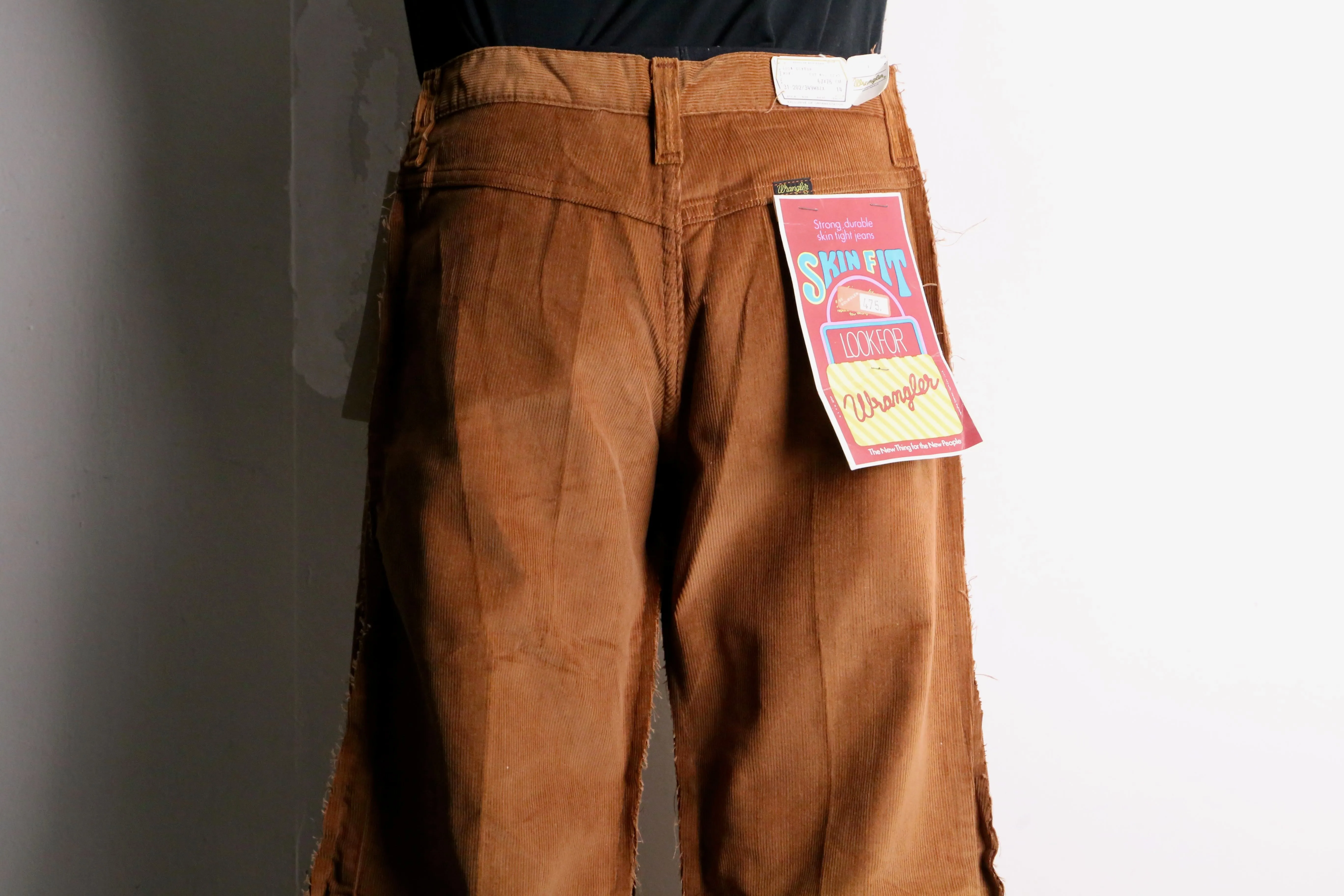 remake "再構築" camel brown corduroy buggy flare pants