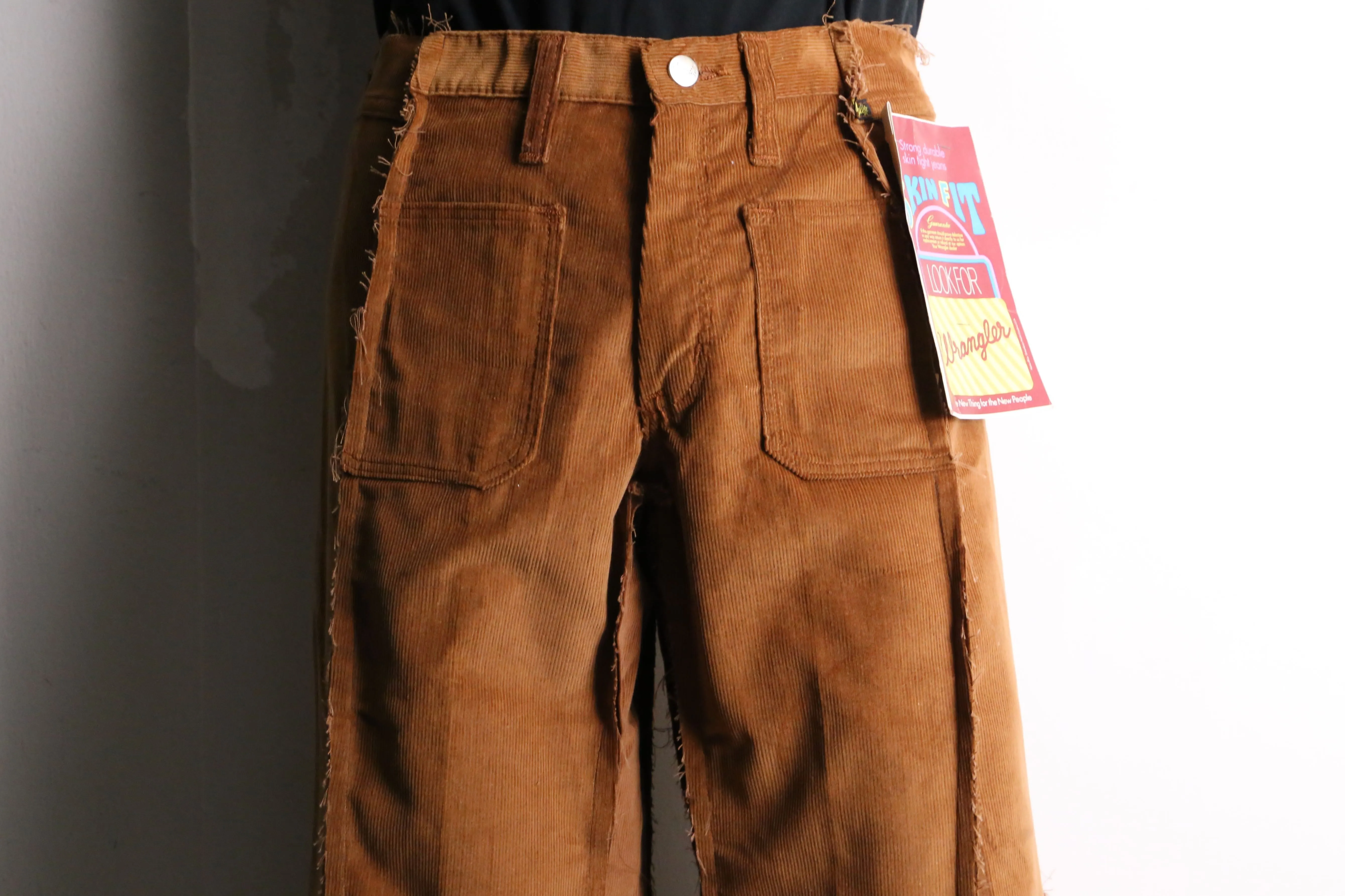 remake "再構築" camel brown corduroy buggy flare pants