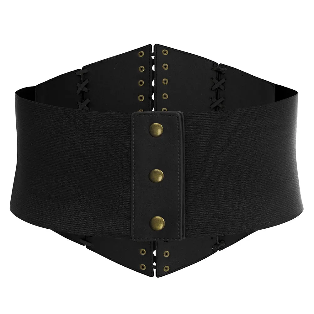 Renaissance Polyurethane Leather Waistband Ladies Stretchy Waist Belt