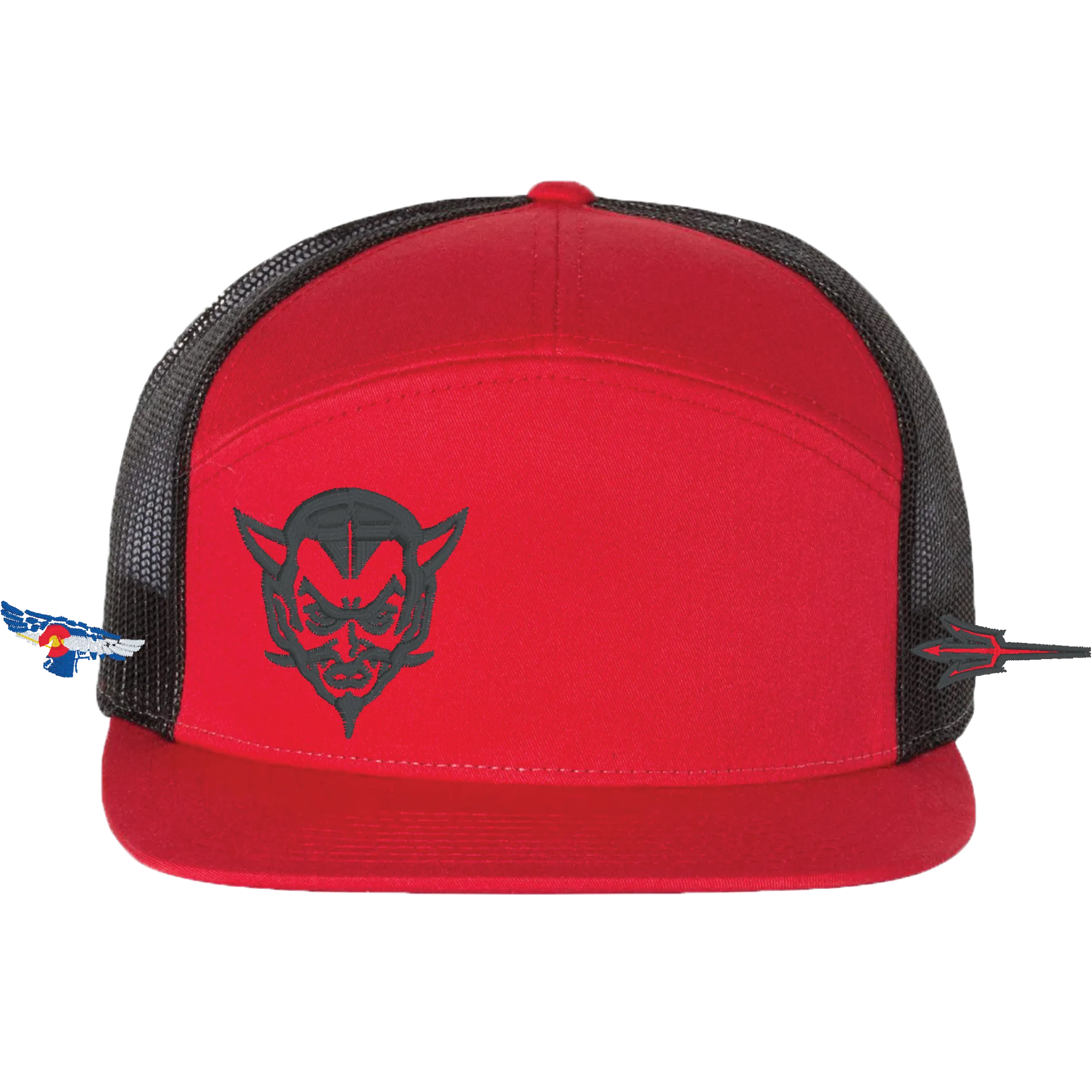 Retro Demon 7-Panel Trucker Cap