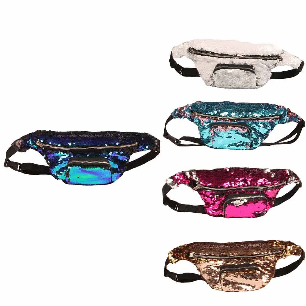 Retro Glam color changing sequins fanny pack waist bag