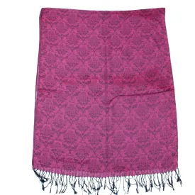 Reversible Fuchsia Pink & Black Patterned Pashmina