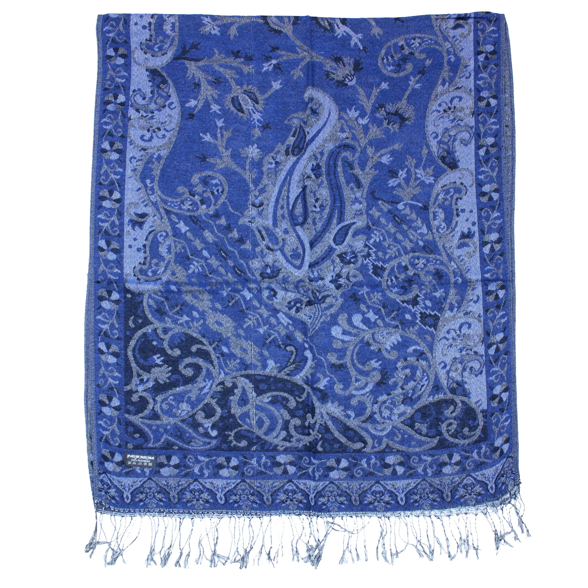 Reversible Paisley Print Pashmina with Tassels