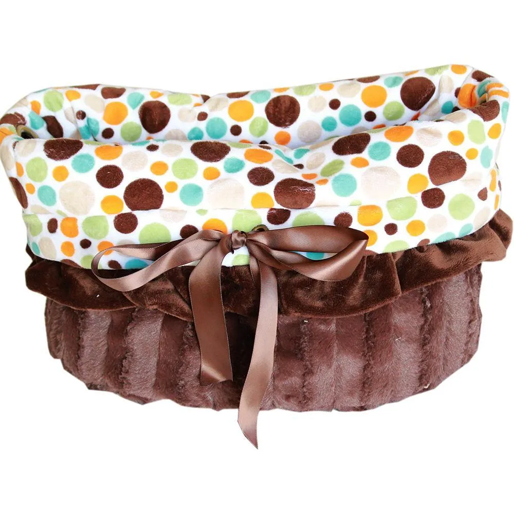 Reversible Snuggle Bug Dog Carrier Fall Party Dots