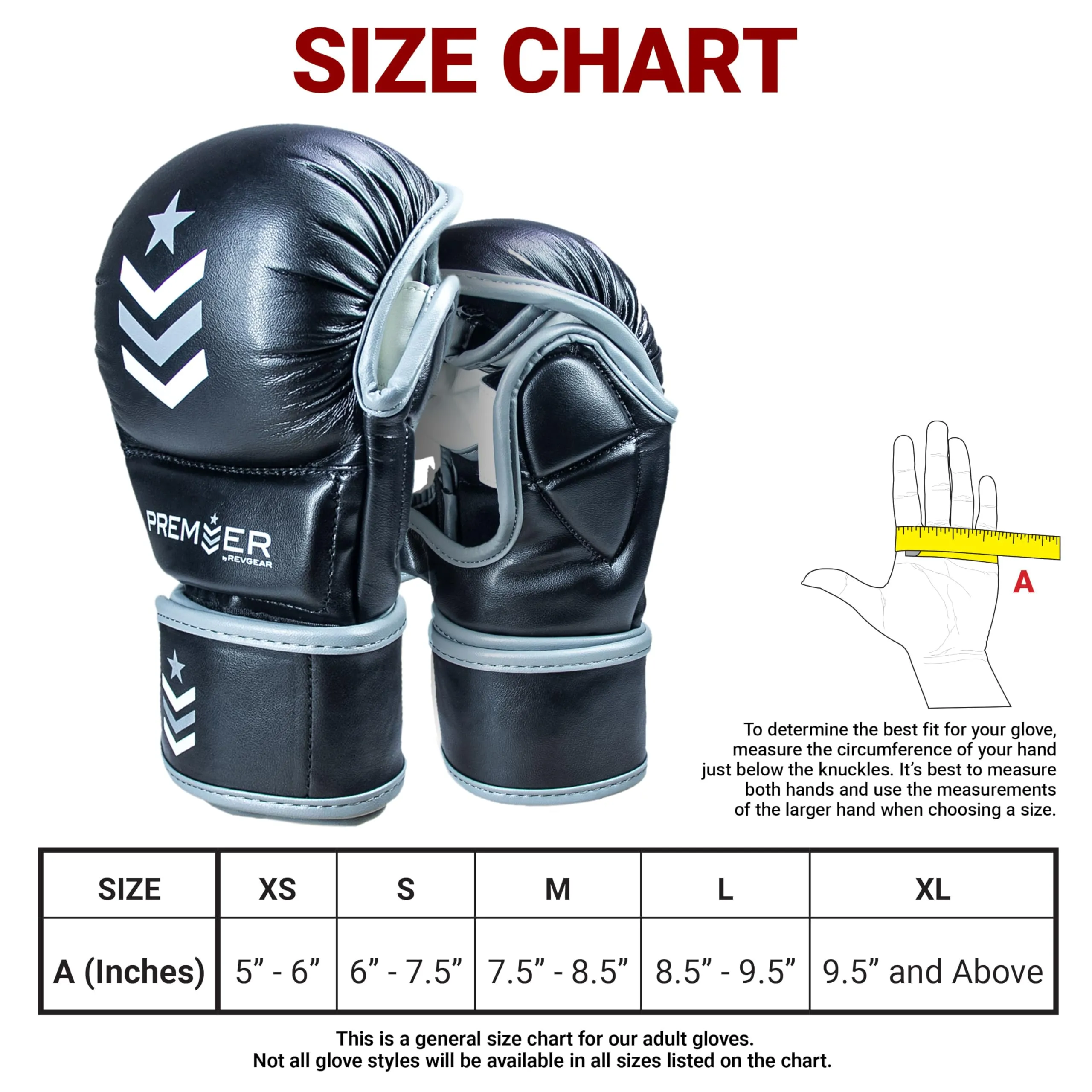 Revgear MMA Gloves Premier 7 Oz MMA Sparring Gloves Punching Gloves Boxing Small