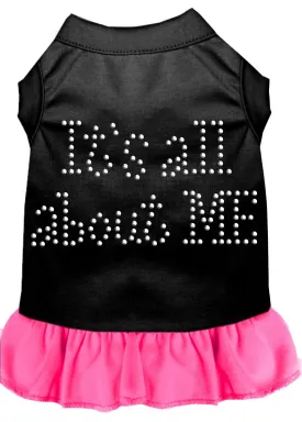 Rhinestone All About Me Dress Black With Bright Pink Xl (16)