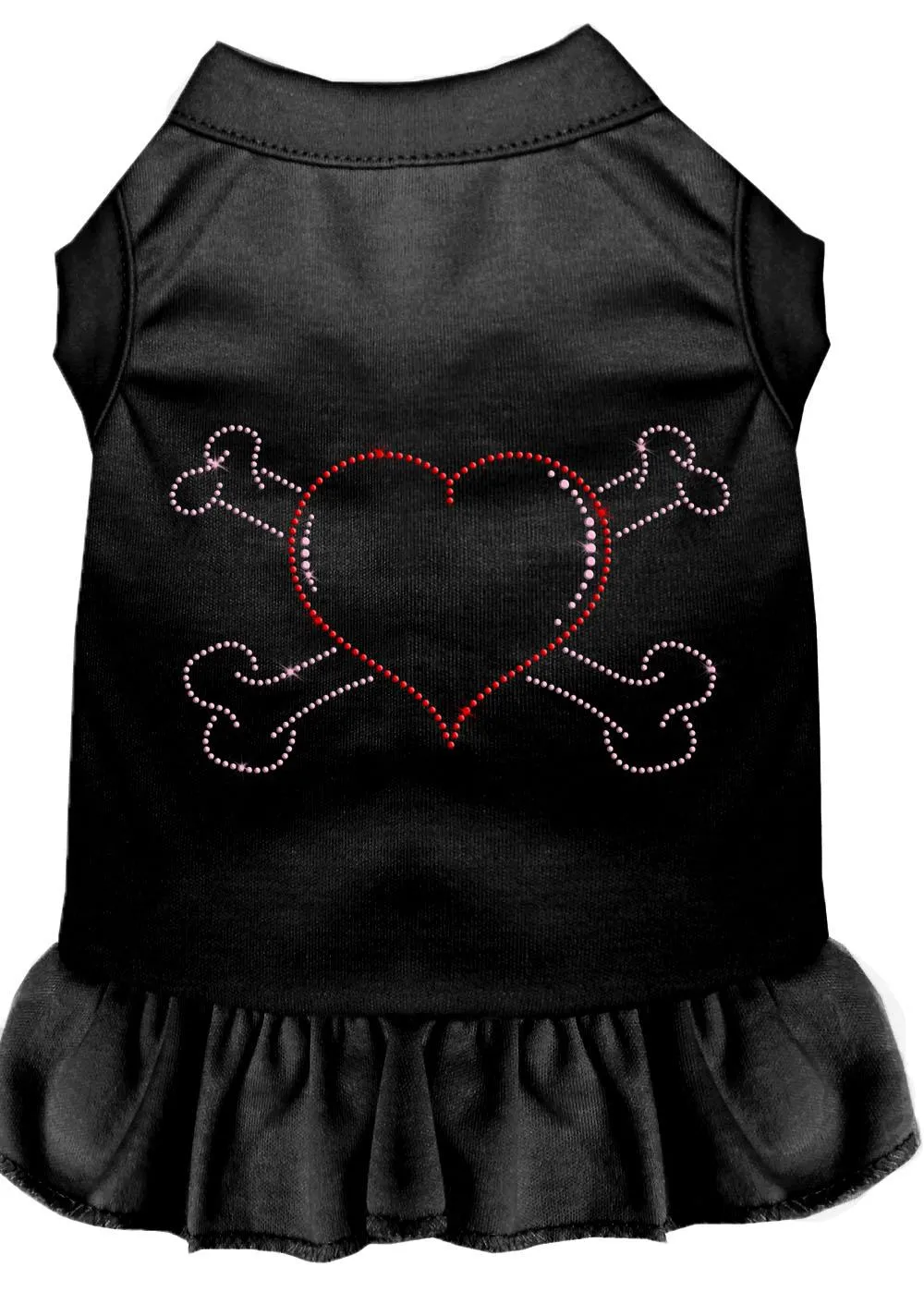 Rhinestone Heart And Crossbones Dress Black Med (12)