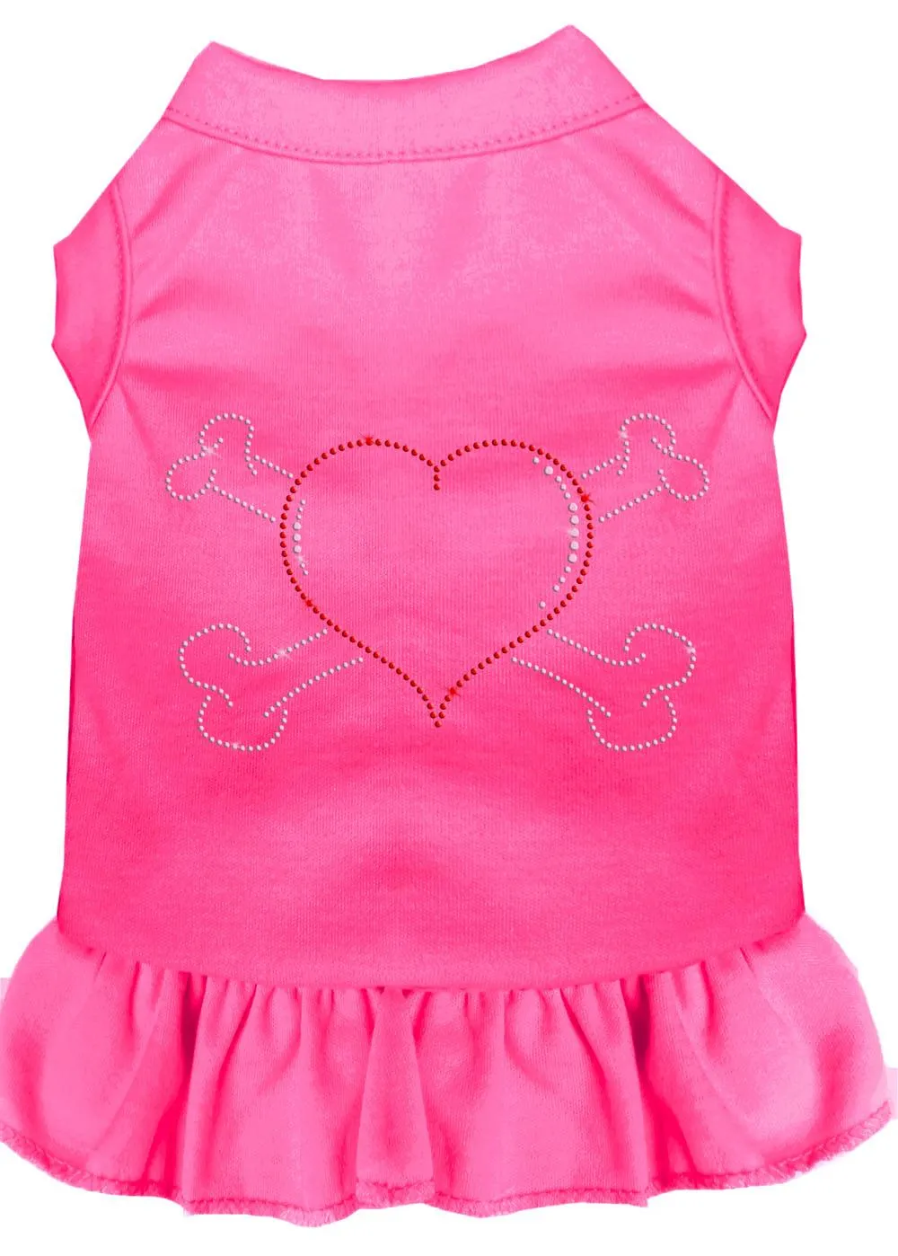 Rhinestone Heart And Crossbones Dress Bright Pink Xl (16)