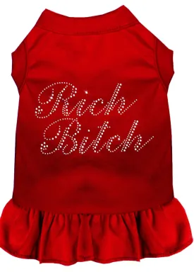 Rhinestone Rich Bitch Dress Red Xl (16)