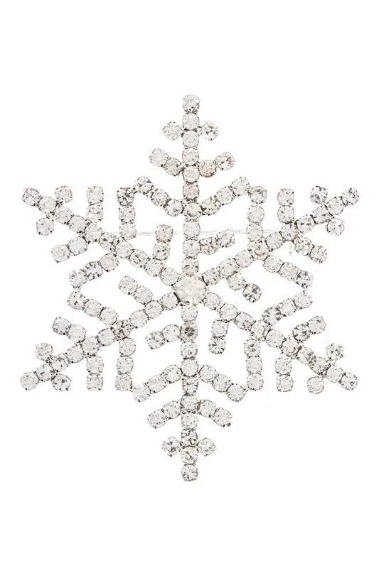 Rhinestone Snowflake Brooch