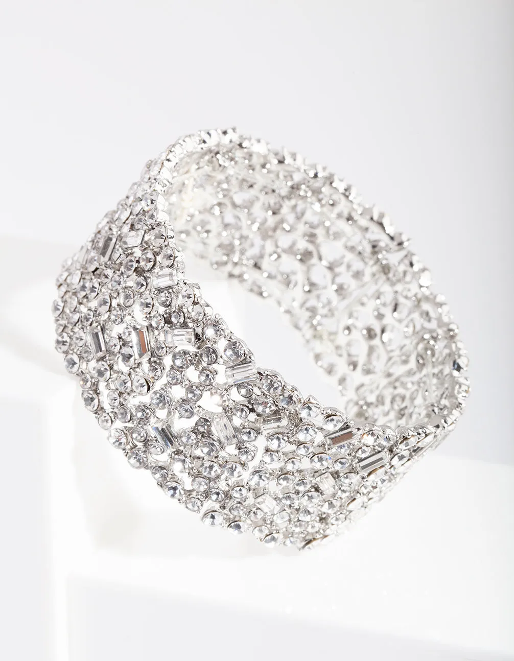 Rhodium Gem Embellished Bracelet