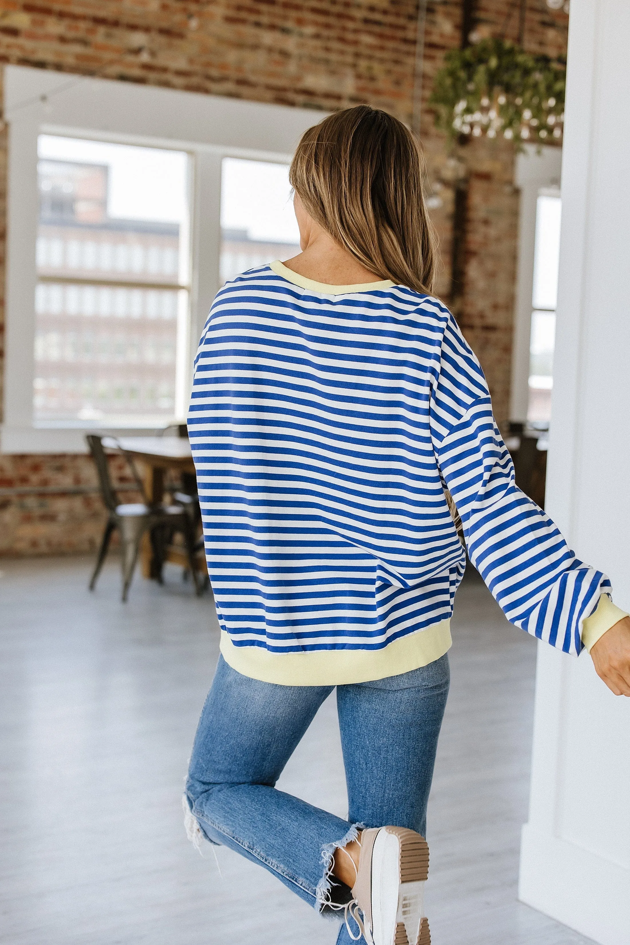 Rhonda Striped Oversized Pullover | S-XL