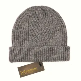 Rib Herringbone Stitch Hat - Grey - Fisherman Out of Ireland