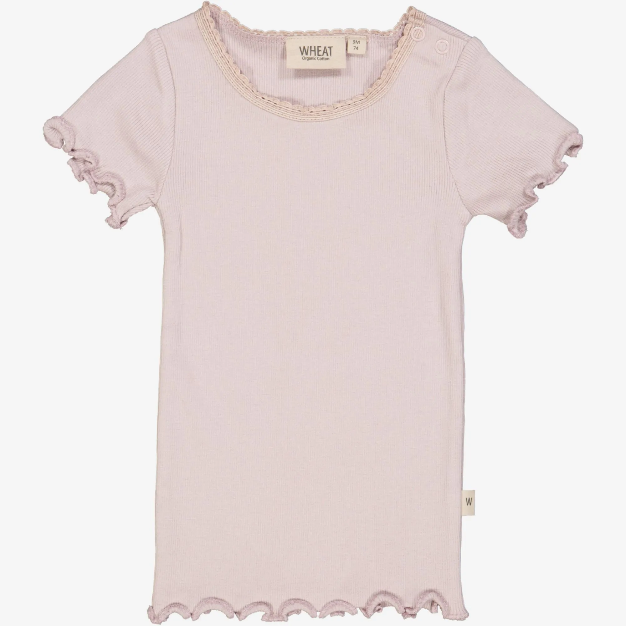 Rib T-Shirt Lace SS | Baby - soft lilac