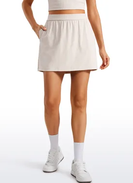 Ribbed High Waist A Line Pocketed Tennis Skirts 14''