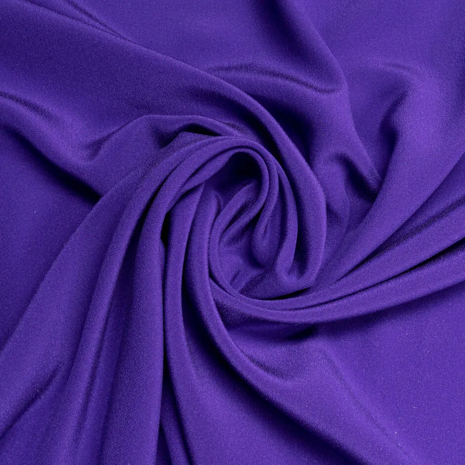 Rich Purple Pure Silk Crêpe de Chine