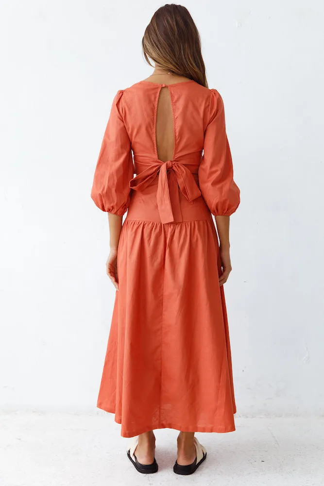 Right Turn Maxi Dress Rust