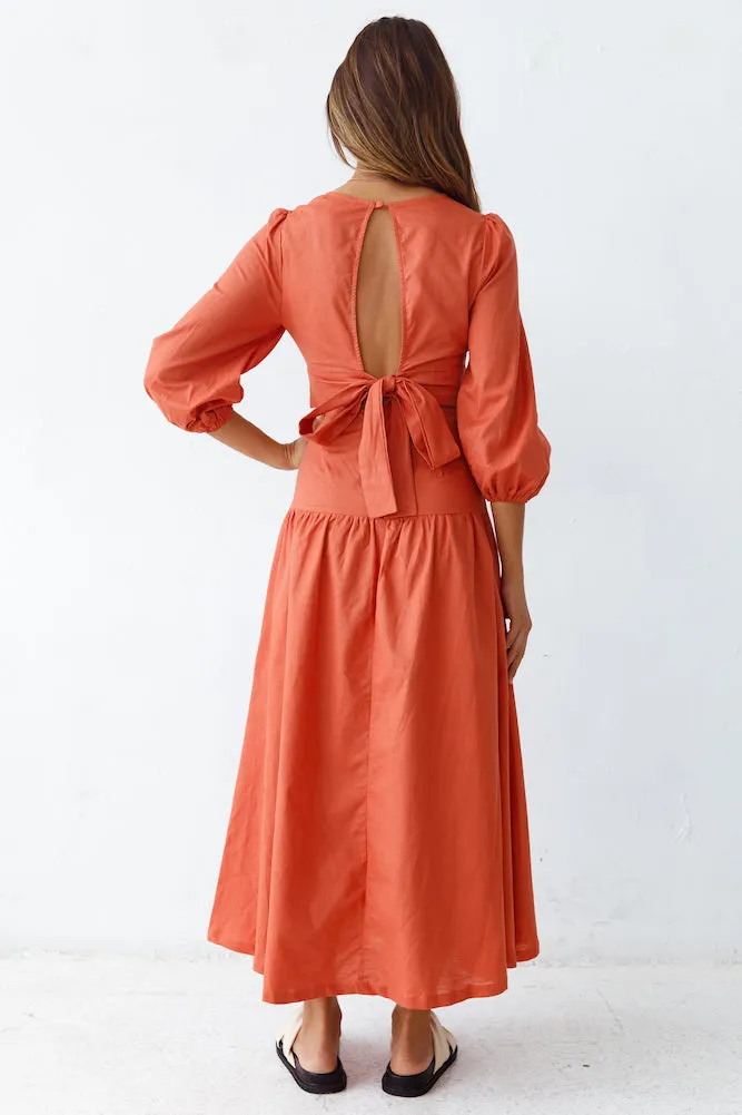 Right Turn Maxi Dress Rust