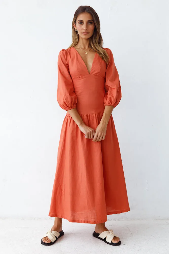 Right Turn Maxi Dress Rust