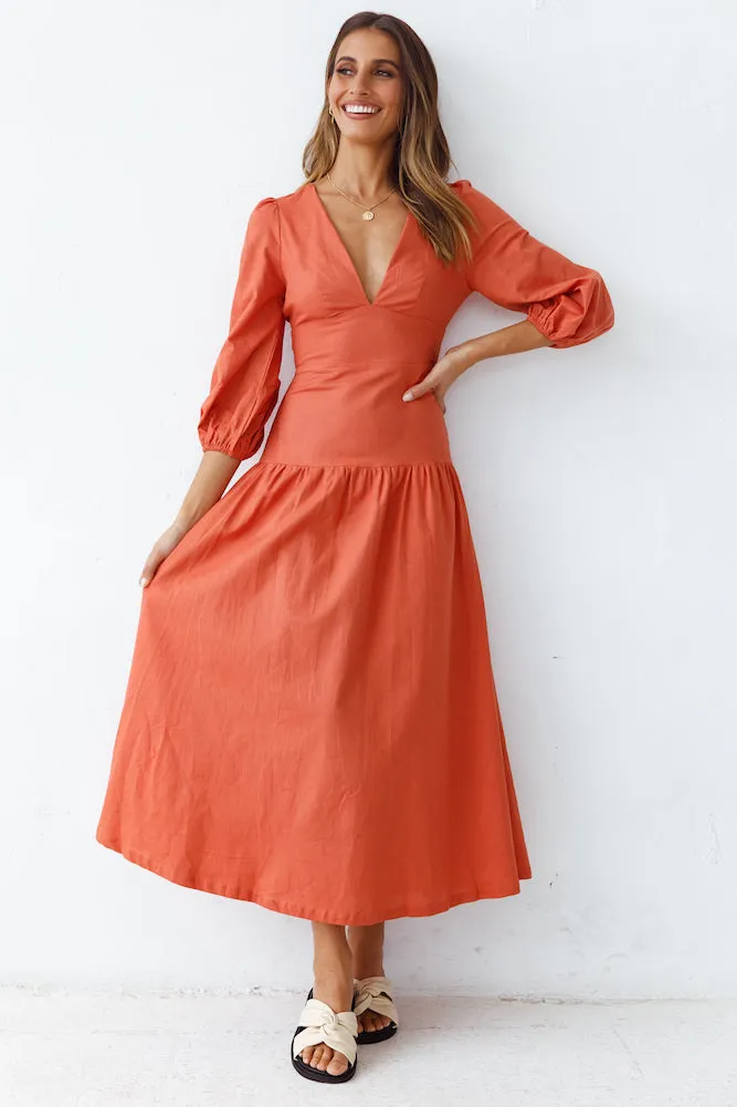 Right Turn Maxi Dress Rust