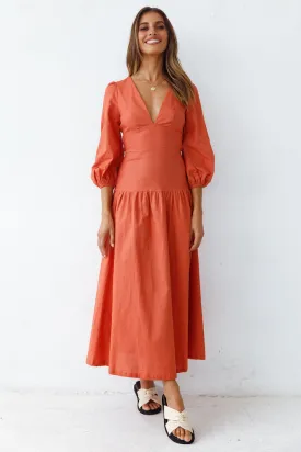 Right Turn Maxi Dress Rust