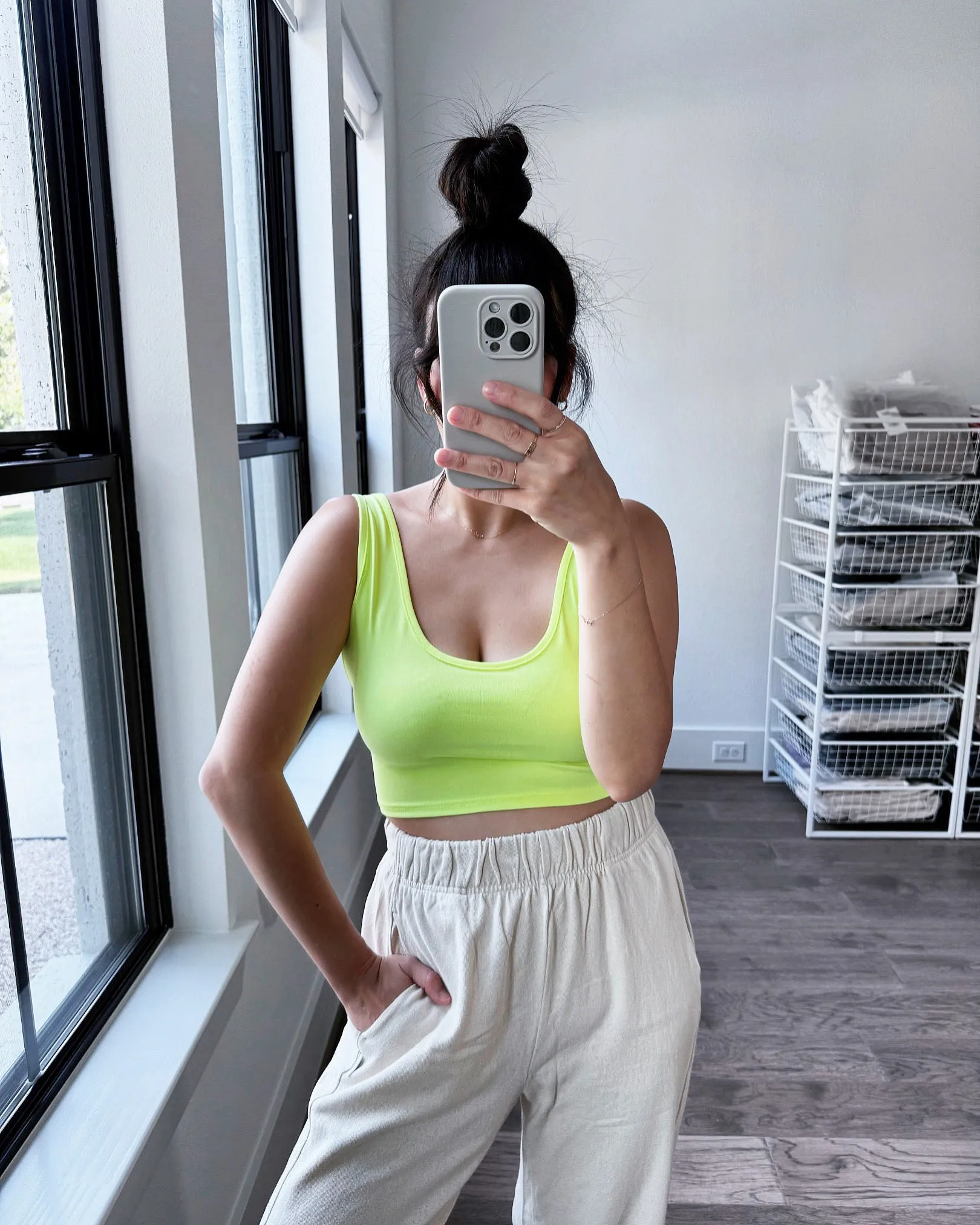 Riley Cropped Tank, Highlighter