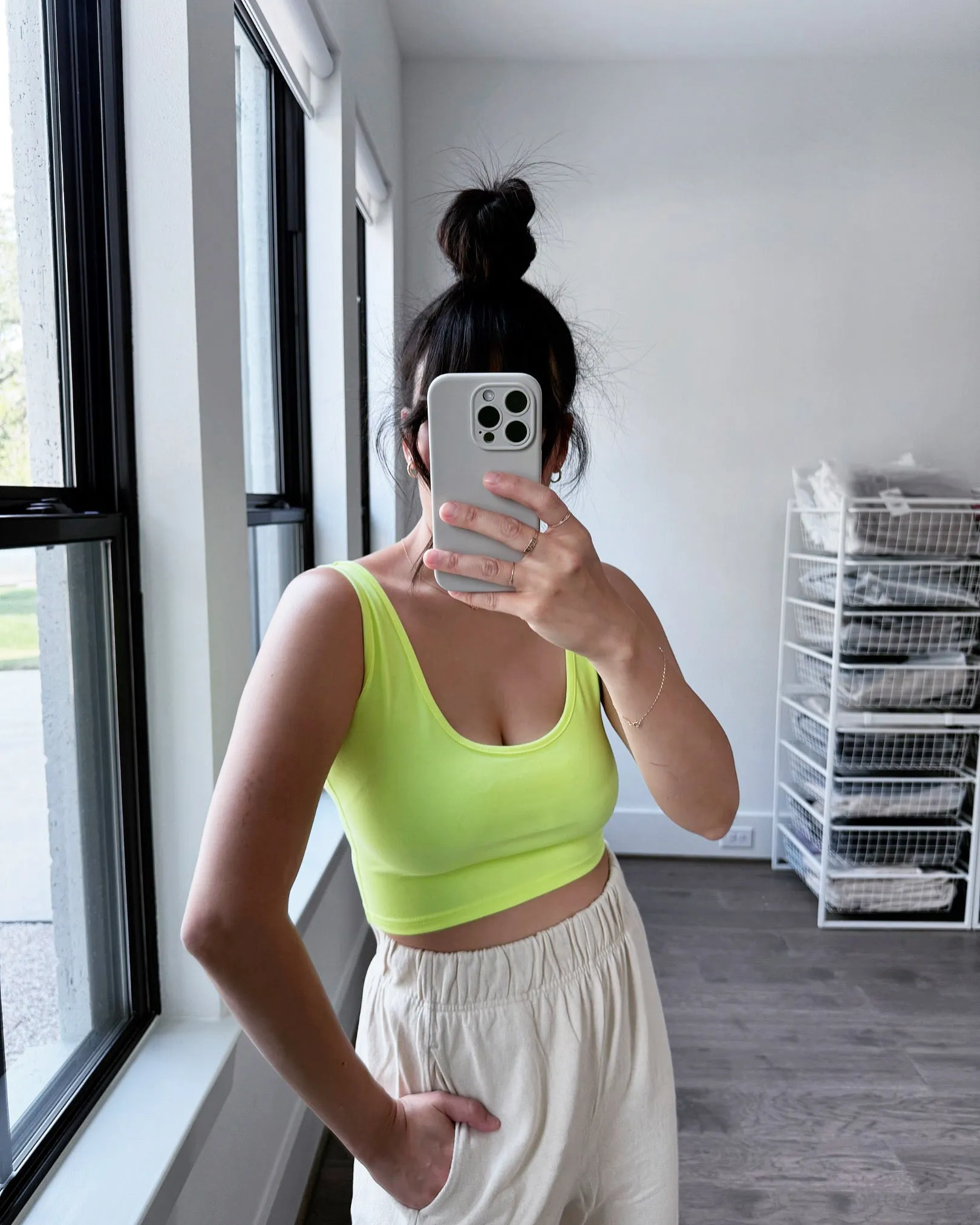 Riley Cropped Tank, Highlighter