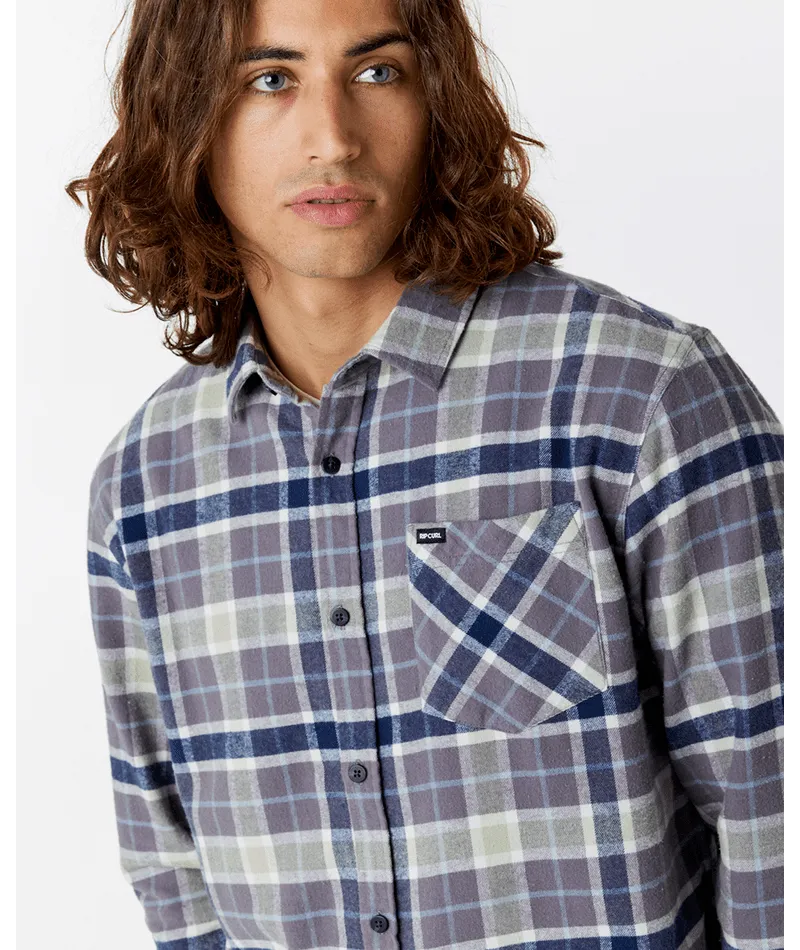 Rip Curl Checked In Flannel L/S Shirt-Dark Grey