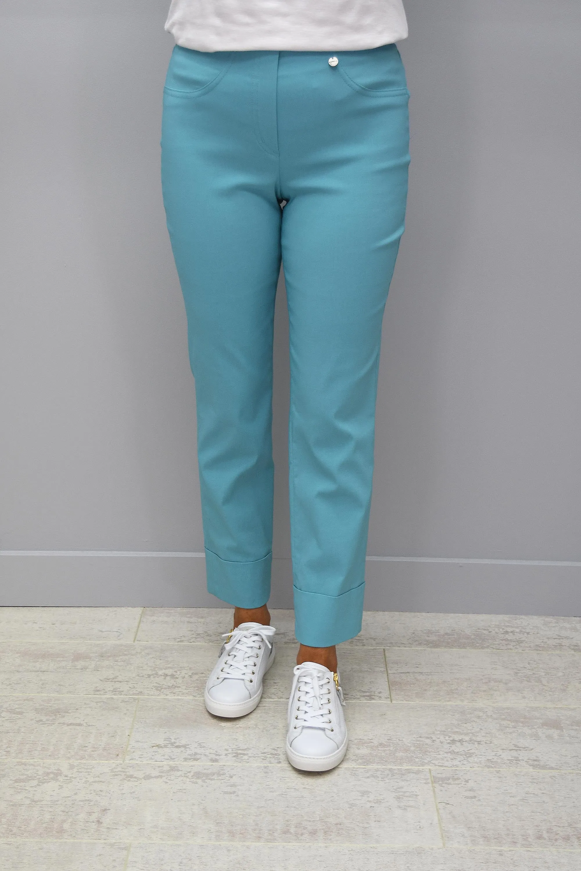 Robell Bella Duck Egg Blue 7/8 Trousers - 51568 5499 730