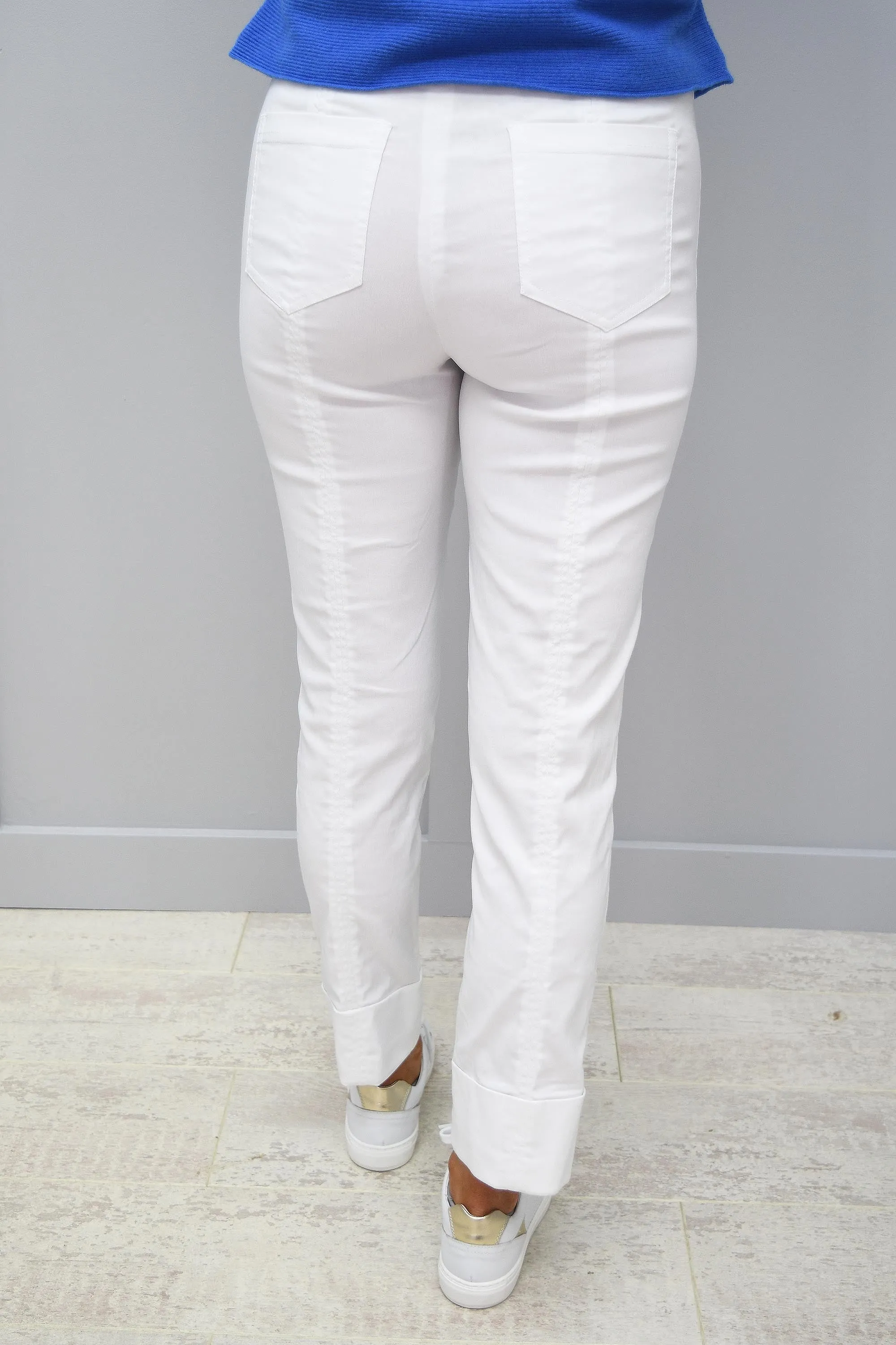 Robell Bella White 7/8 Trousers - 51568 5499 10