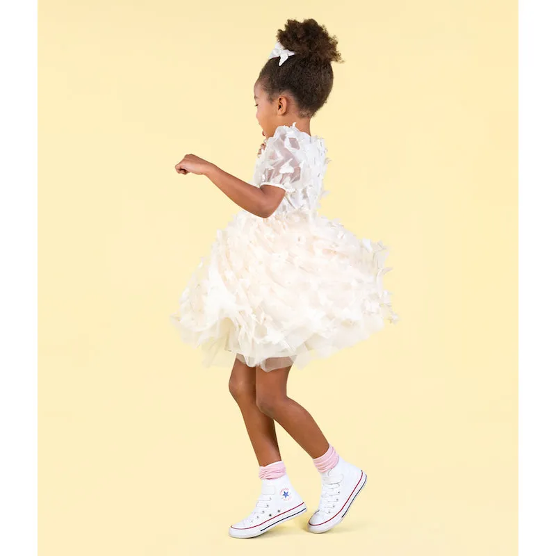 Rock Your Kid Cream Butterfly Tulle Party Dress