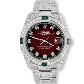 Rolex Datejust 36mm 12.4CT Diamond/Emerald Watch  TFJ-142508266