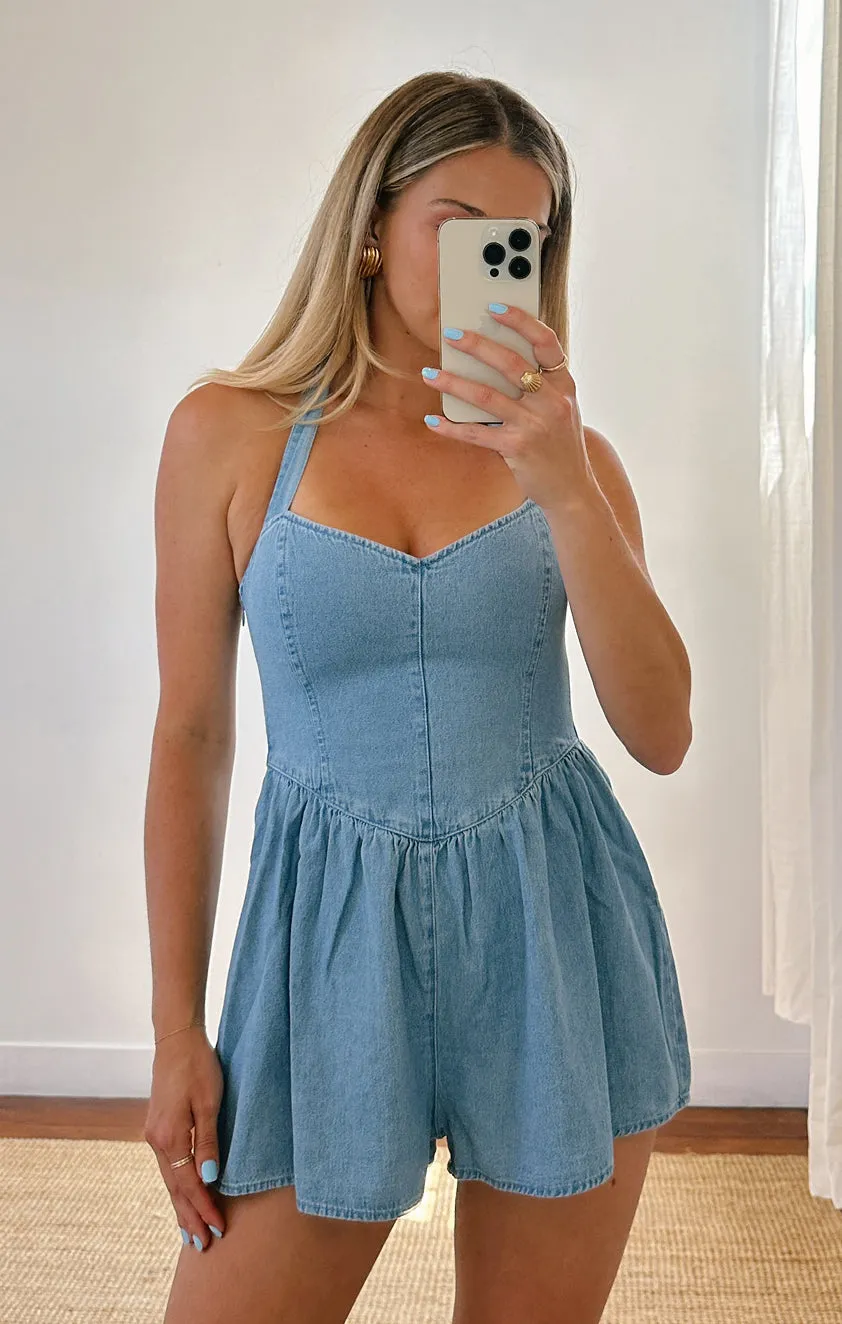 Romee Romper ~ Sky Indigo